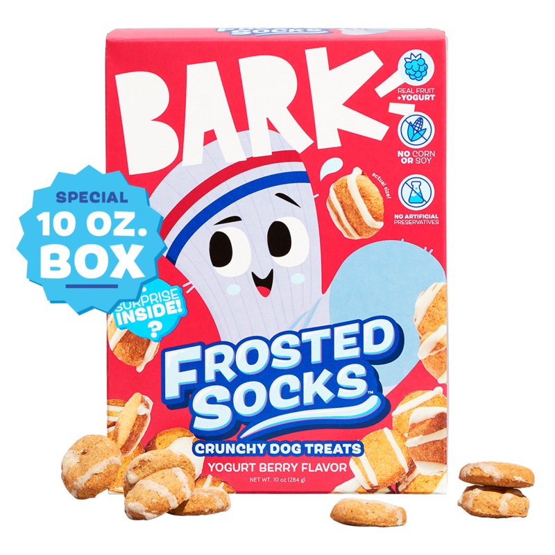 Frosted Socks  Crunchy Dog Treats – Yogurt Berry Flavor
