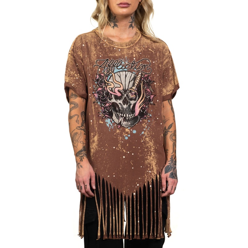 Alley Wreck Tee|RUSTIC BROWN PIGMENT DYE|XS|S|M|L|XL|2X
