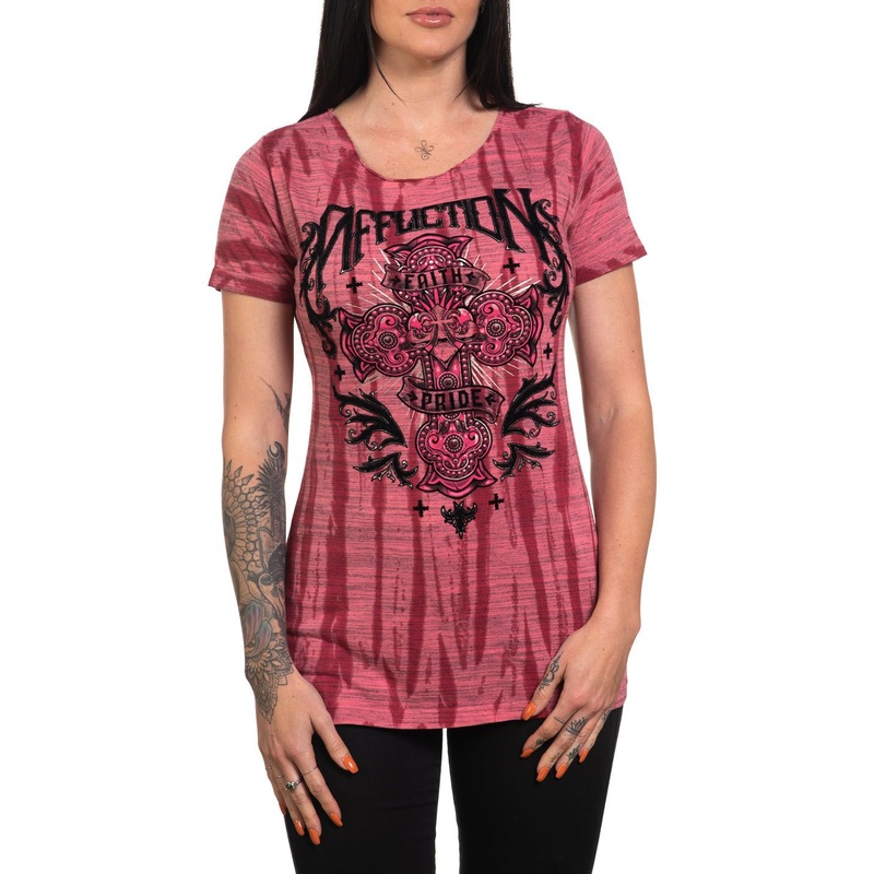 Glimmery Smoke Tee|RASPBERRY/SALMON PINK STREAK W|XS|S|M|L|XL|2X