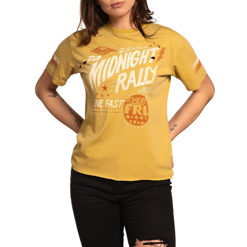 Midnight Rally Tee|DIRTY GOLD PIGMENT DYE|XS|S|M|L|XL|2X