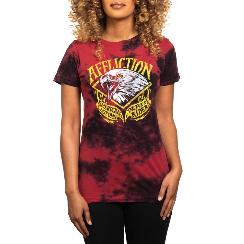 Wild Eagle Tee|AFFLICTION RED LIGHTNING WASH|XS|S|M|L|XL|2X