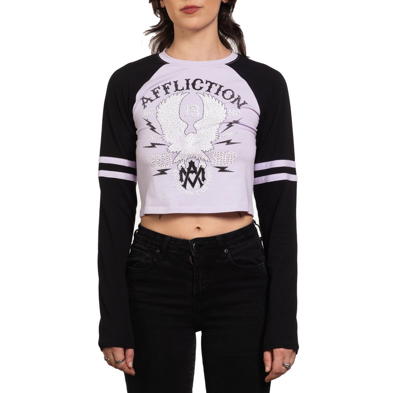 Crazy Eagle LS Tee|DIGITAL LAVENDER/MIDNIGHT BLK|XS|S|M|L|XL|2X