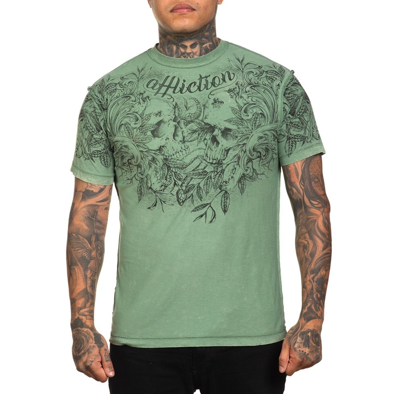 Dakota Fire Reversible Tee|OIL GREEN LAVA WASH|XS|S|M|L|XL|2X|3X|4X