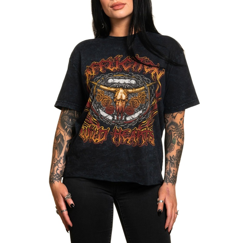 Wild Hearts Flame Tee|BLACK LAVA WASH|XS|S|M|L|XL|2X