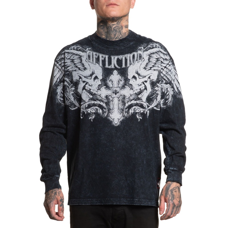 Winged Up LS Tee|BLACK LAVA WASH|XS|S|M|L|XL|2X|3X|4X
