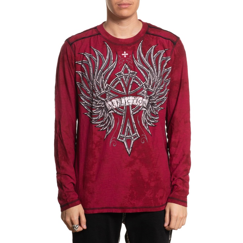 Chromatic LS Tee|DK.RED/BURGUNDY CRYSTAL WASH|XS|S|M|L|XL|2X|3X|4X