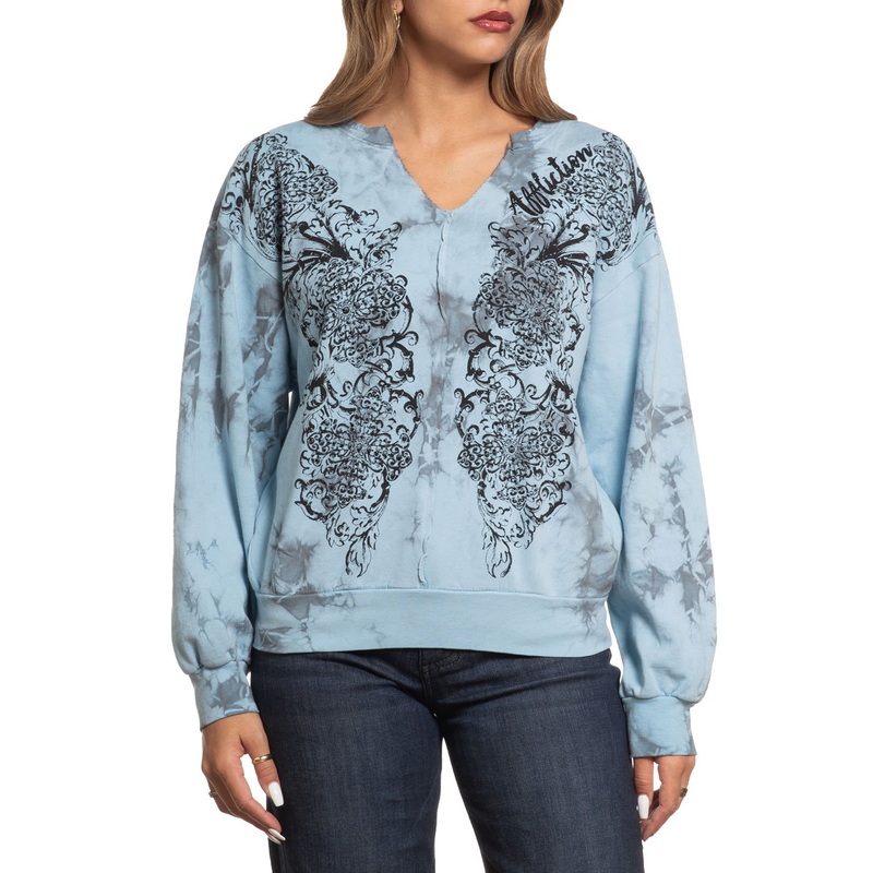 Coleford Ranch LS Crewneck|SLATE/DK.SLATE CRYSTAL WASH|XS|S|M|L|XL|2X