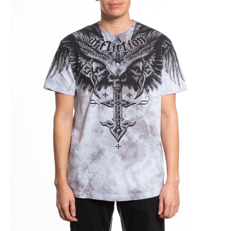 Death Eyes Tee|WHITE/LT.GREY CRYSTAL WASH|XS|S|M|L|XL|2X|3X|4X