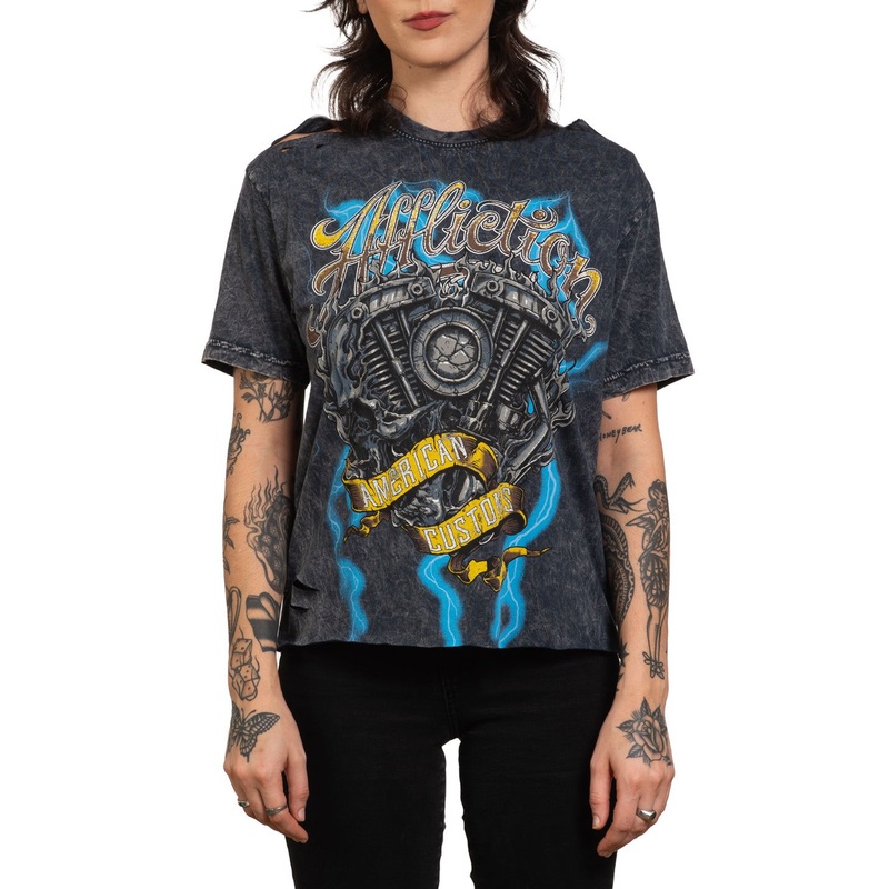 Motor Flame Tee|BLACK LAVA WASH|XS|S|M|L|XL|2X