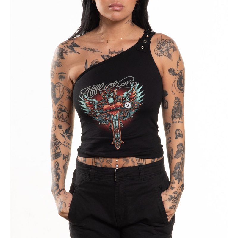 Rosary One Shoulder Top|BLACK BEAUTY|XS|S|M|L|XL|2X