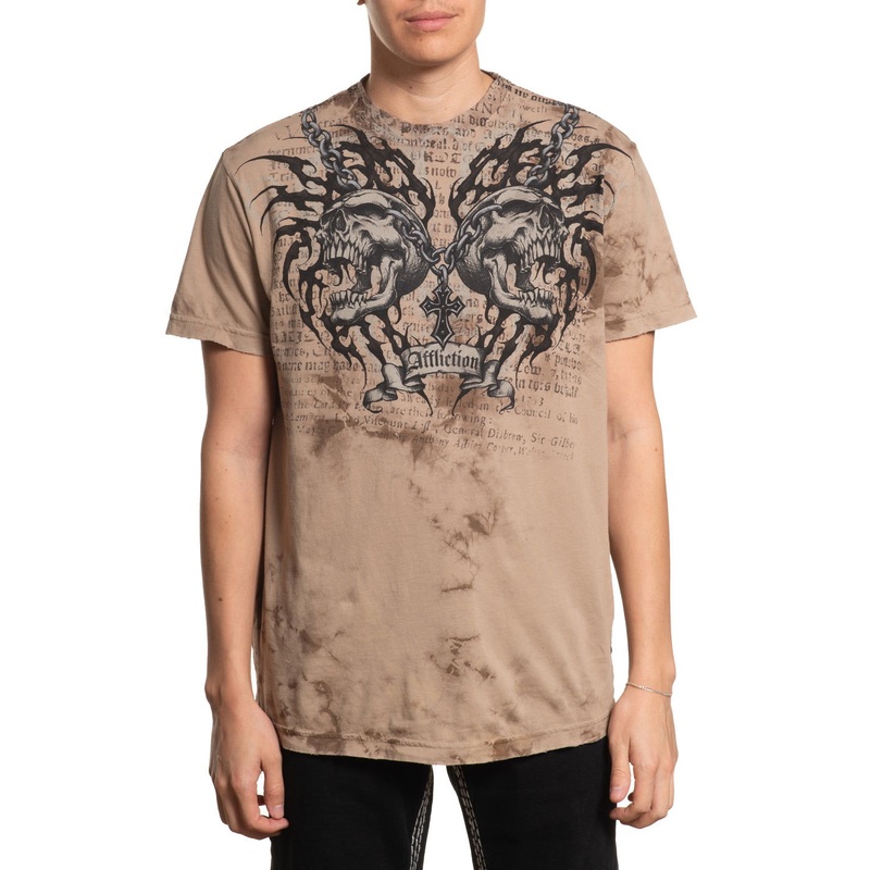 Shredded Tee|KHAKI TEA STAIN|XS|S|M|L|XL|2X|3X|4X