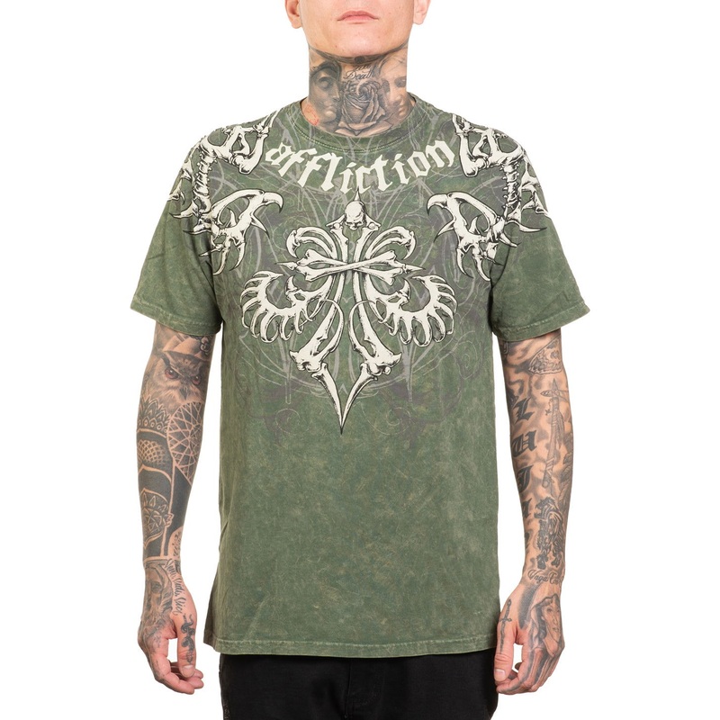 Skeleton Tee|MILITARY GREEN LAVA WASH|XS|S|M|L|XL|2X|3X|4X|5X