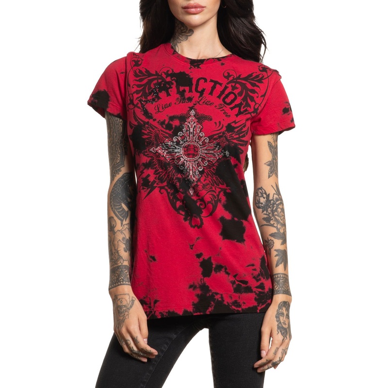 Antonia Tee|TANGO RED/BLACK CRYSTAL WASH|XS|S|M|L|XL|2X
