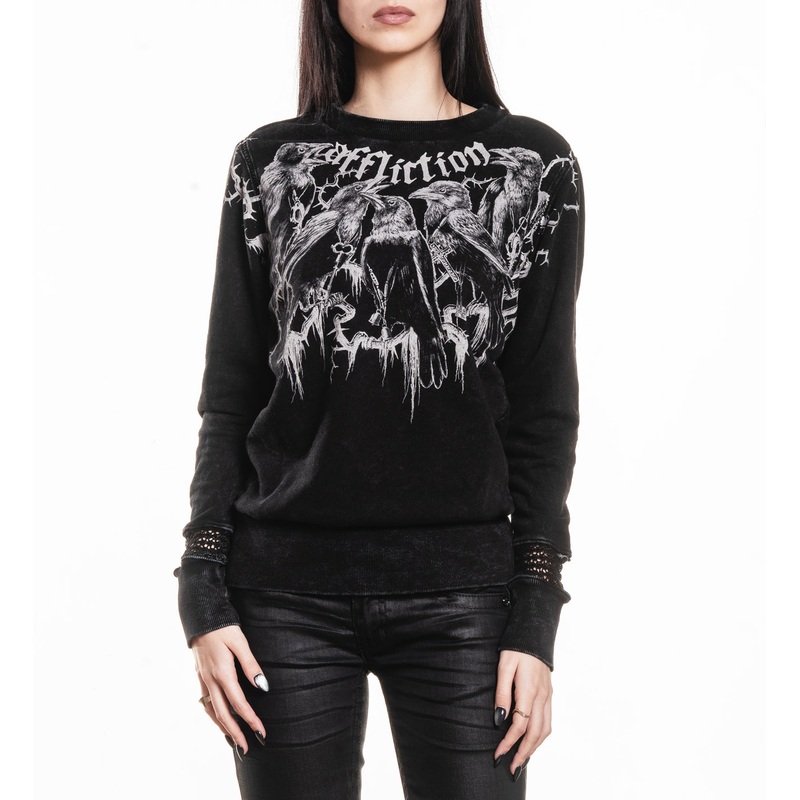 Crows LS Crewneck|BLACK LAVA WASH|XS|S|M|L|XL