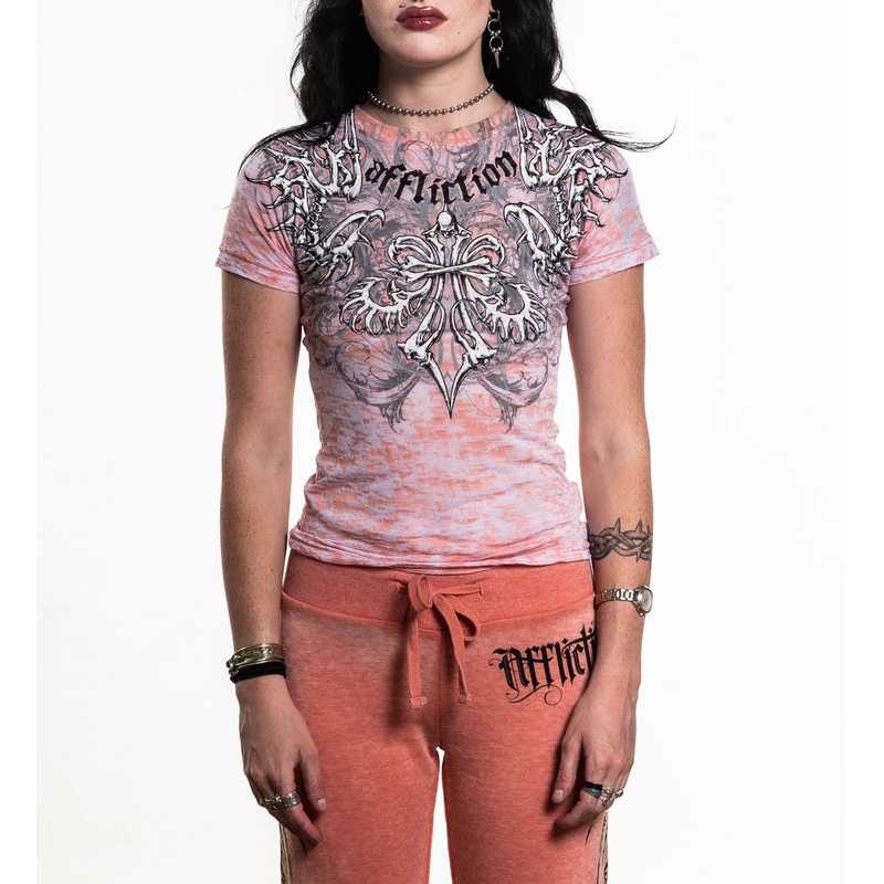 Skeleton Tee|ORANGE BURNOUT|XS|S|M|L|XL
