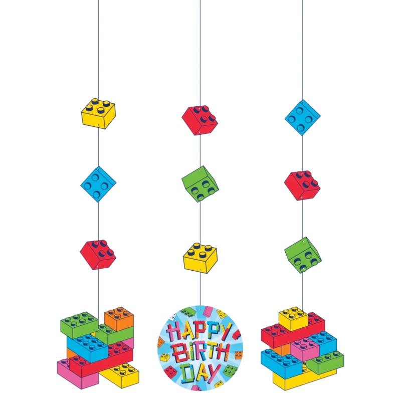 Block Bash Hanging Decorations | 3 ct