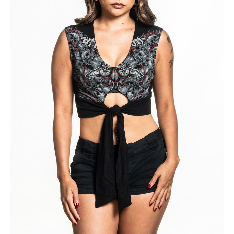 Crimson Wasteland Deep V Top|BLACK BEAUTY|XS|S|M|L|XL|2X