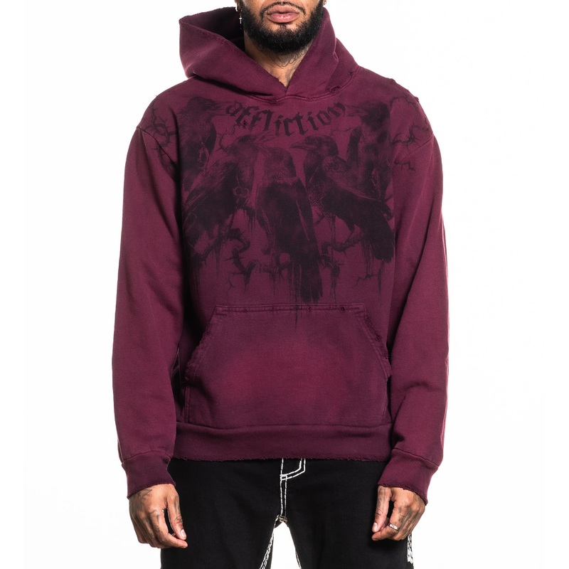 Crows Po Hood|BURGANDY VAPOR WASH|XS|S|M|L|XL|2X|3X|4X