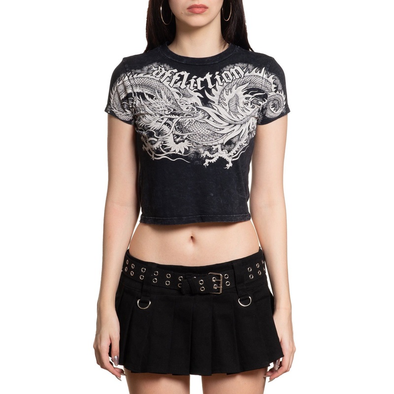 Flaming Dragon Tee|BLACK LAVA WASH|XS|S|M|L|XL