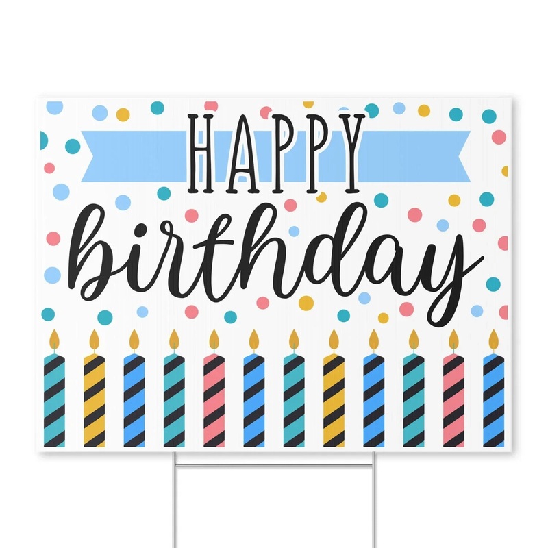 Happy Birthday Dots Yard Sign 24 x 18 | 1 ct