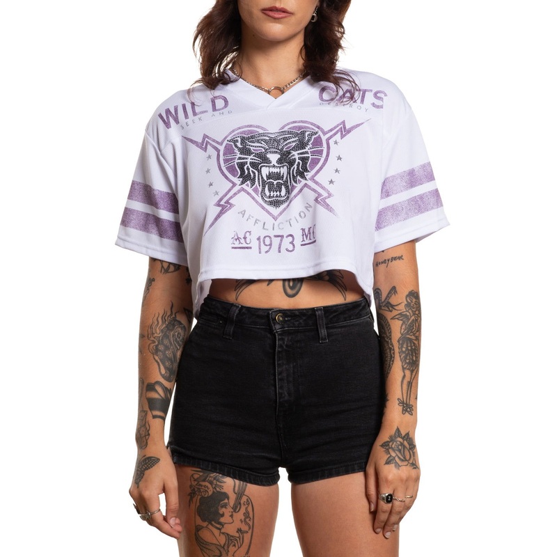 Wildcats Cropped Jersey|WHITE|XS|S|M|L|XL|2X