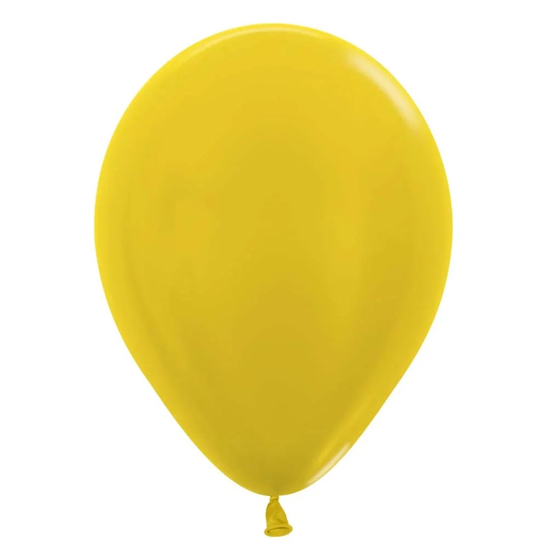 11 Sempertex Latex Balloon Pack, Metallic Yellow | 100 ct
