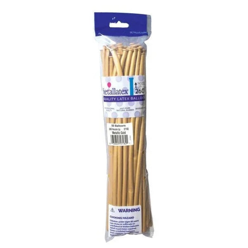 260 Sempertex Latex Balloon Pack, Metallic Gold | 50 ct