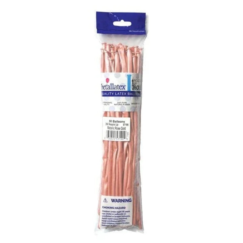 260 Sempertex Latex Balloon Pack, Metallic Rose Gold | 50 ct