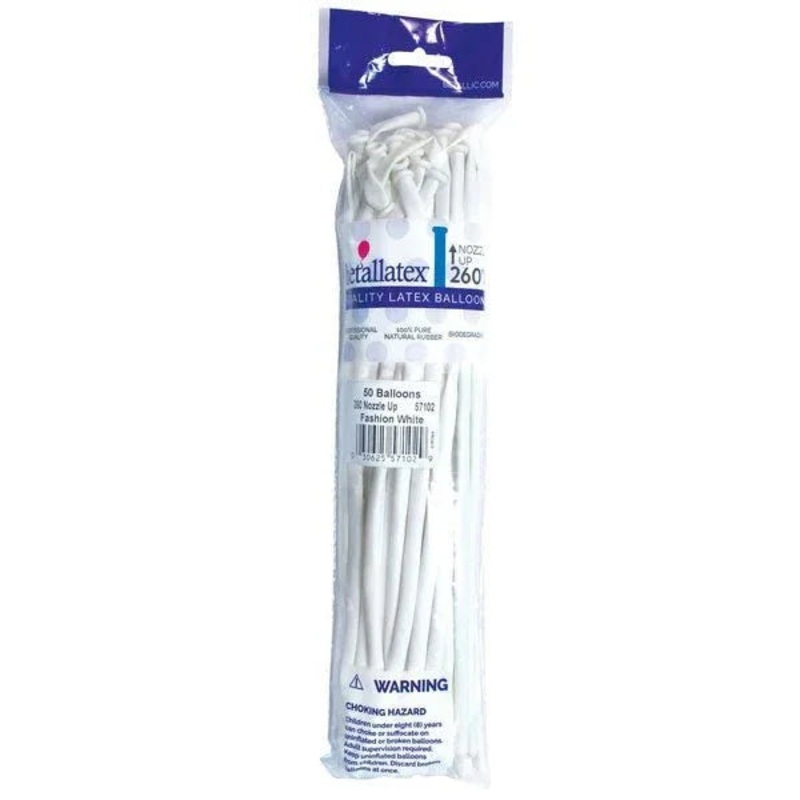 260 Sempertex Latex Balloon Pack, White | 50 ct