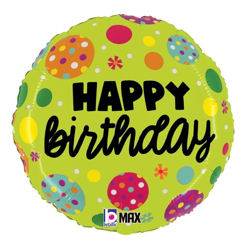 Birthday Polka Dots Mylar Balloon, 18 | 1 ct