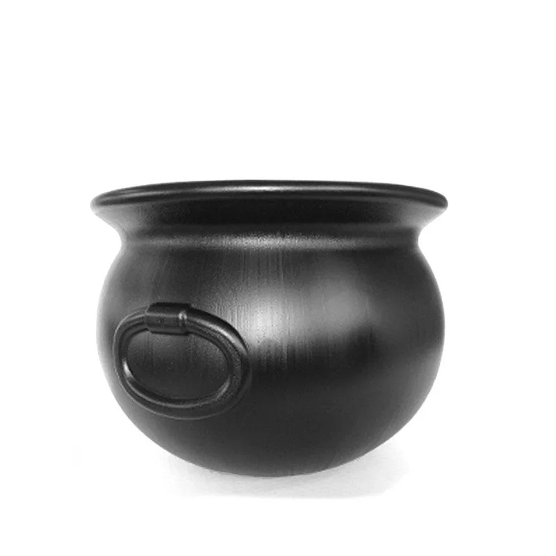 Black Plastic Cauldron 8 | 1 ct