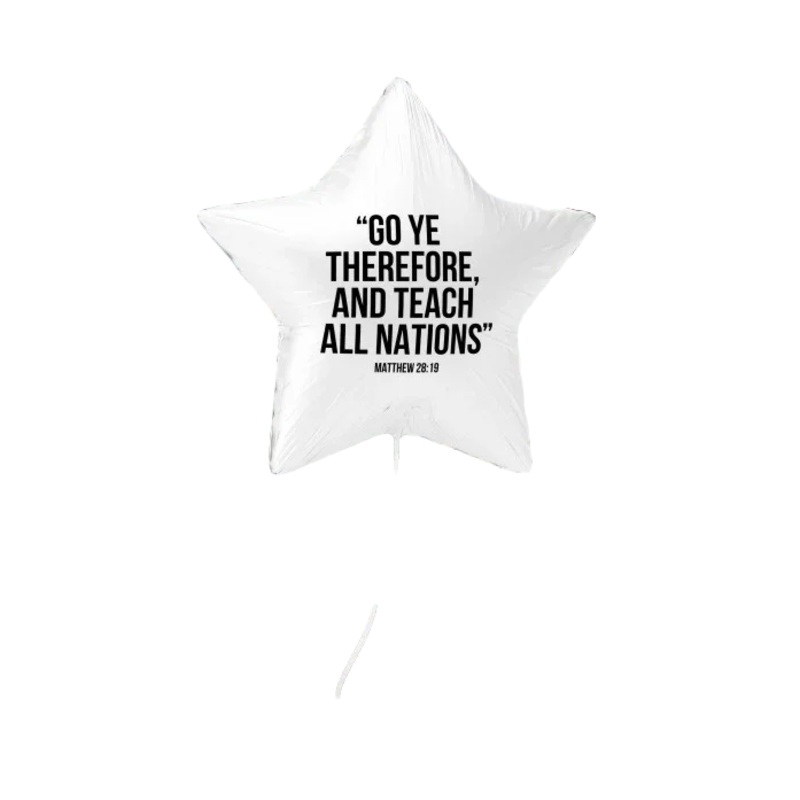 Missionary Mathew 28:19 Scripture Black and White Balloon 17 | 1 ct