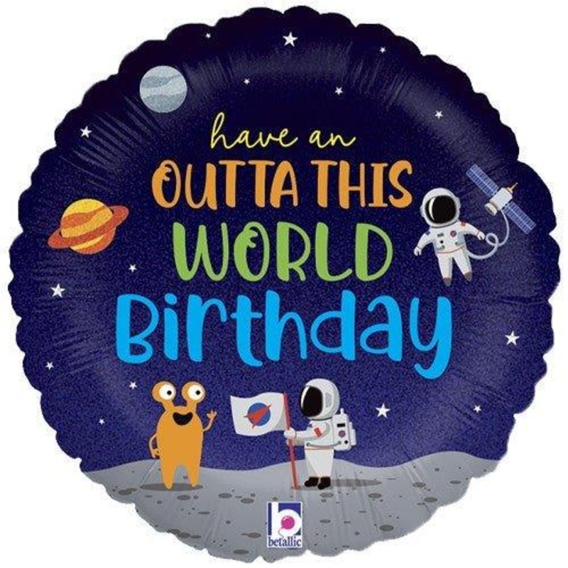 Outta This World Birthday Mylar Balloon, 18 | 1 ct