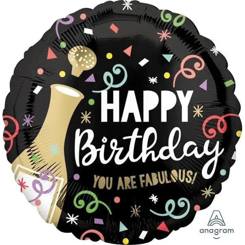 Happy Birthday Gold Bubbly Mylar Balloon, 18 | 1 ct