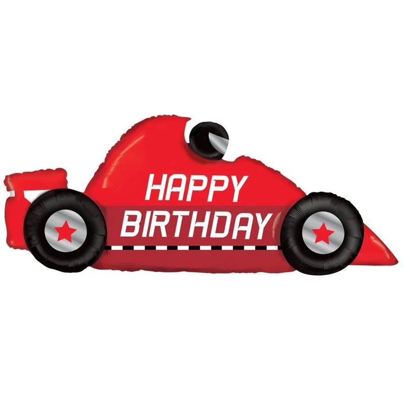 Happy Birthday Race Car SuperShape Mylar Balloon, 43 | 1 ct