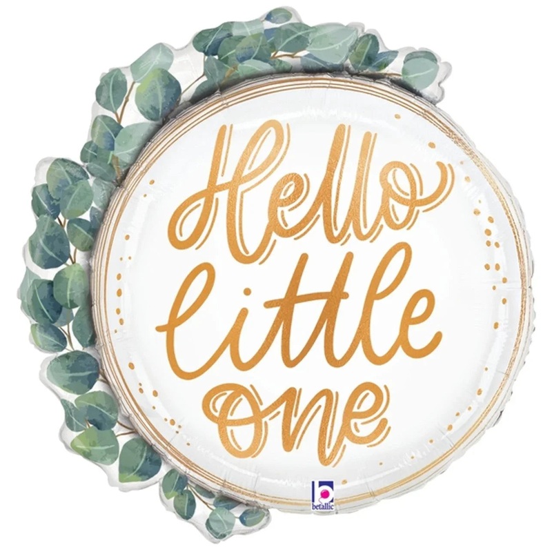 Hello Little One Eucalyptus Wreath SuperShape Mylar Balloon 26 | 1ct