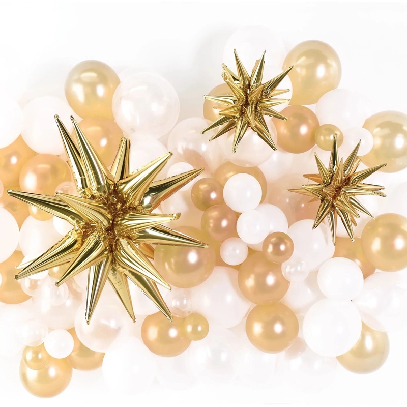 Magical Star Foil Balloon Accent Kit – White Gold | 1 ct