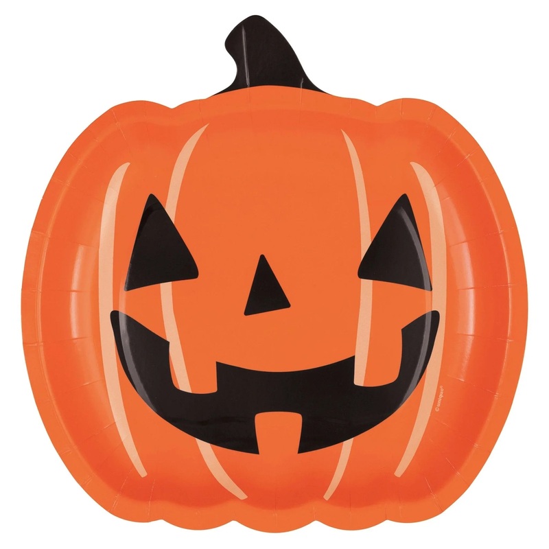 Spooky Spirits Pumpkin Shaped Plates 9 | 8 ct