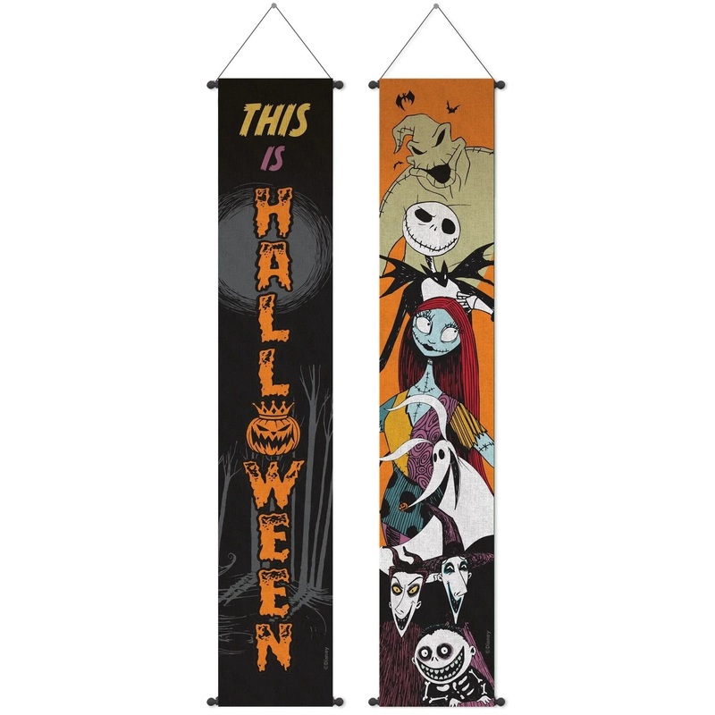 The Nightmare Before Christmas Halloween Fabric Banner Flags  1.1ft x 6ft | 2 ct