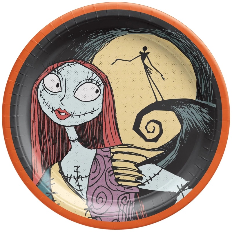 The Nightmare Before Christmas Sally & Spiral Hill Paper Dessert Plates, 6.75 | 18 ct