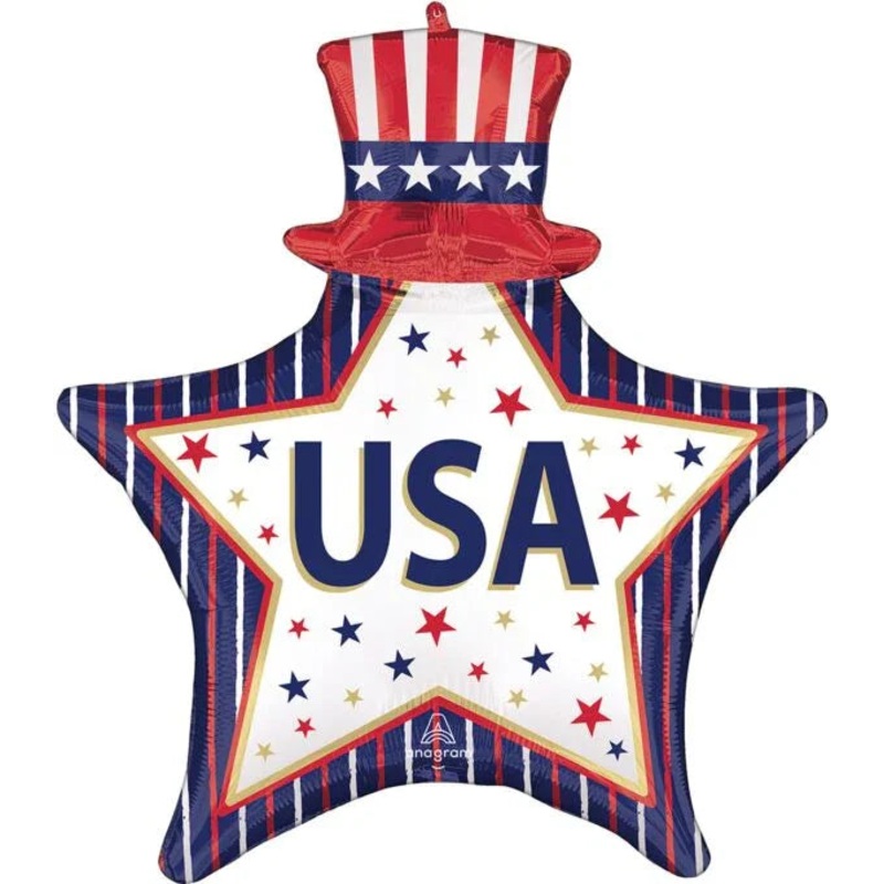 USA Stars and Stripes SuperShape Satin Mylar Balloon 30 | 1 ct