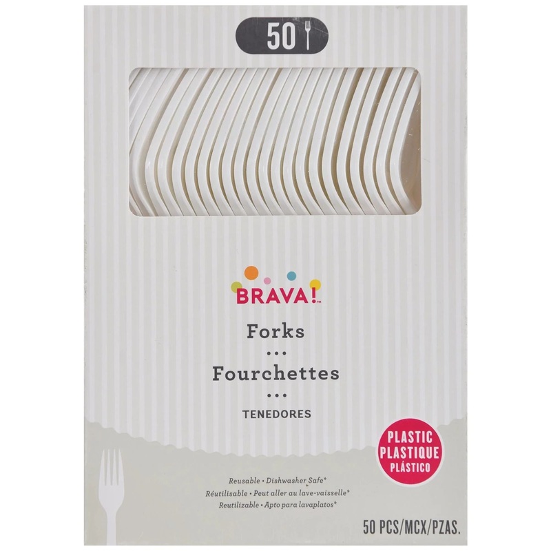 White Plastic Forks | 50 ct