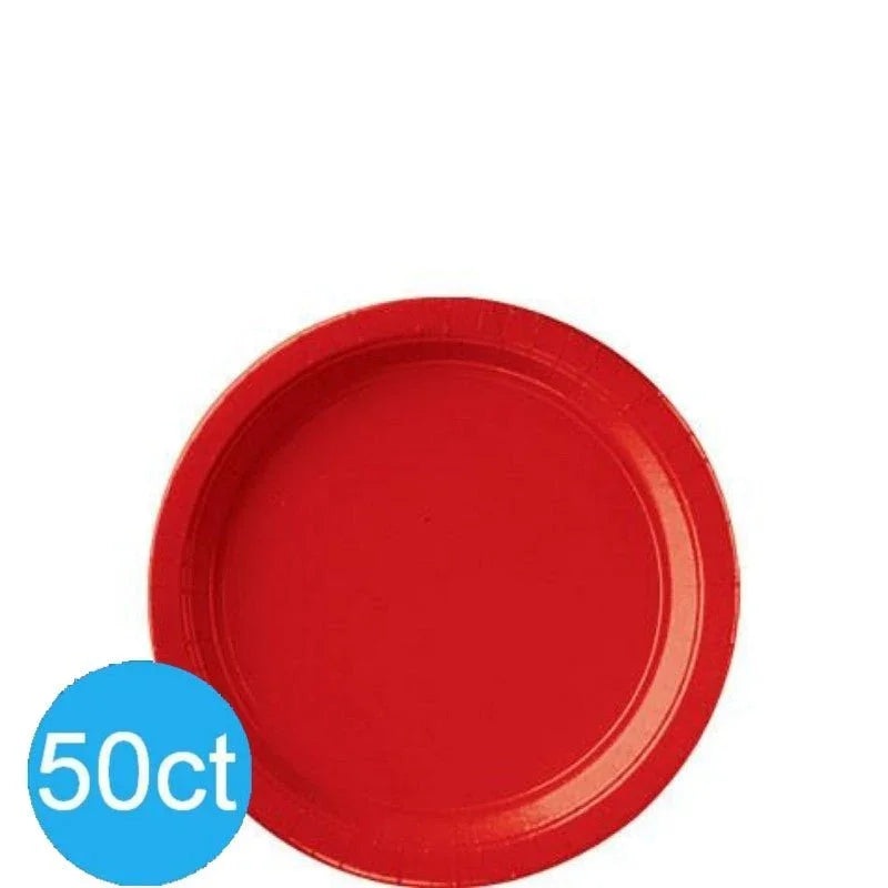 Apple Red 6.75” Paper Plates | 50ct