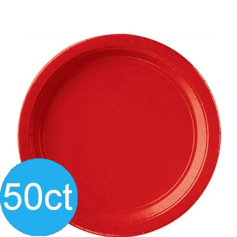 Apple Red 8.5” Paper Plates | 50ct
