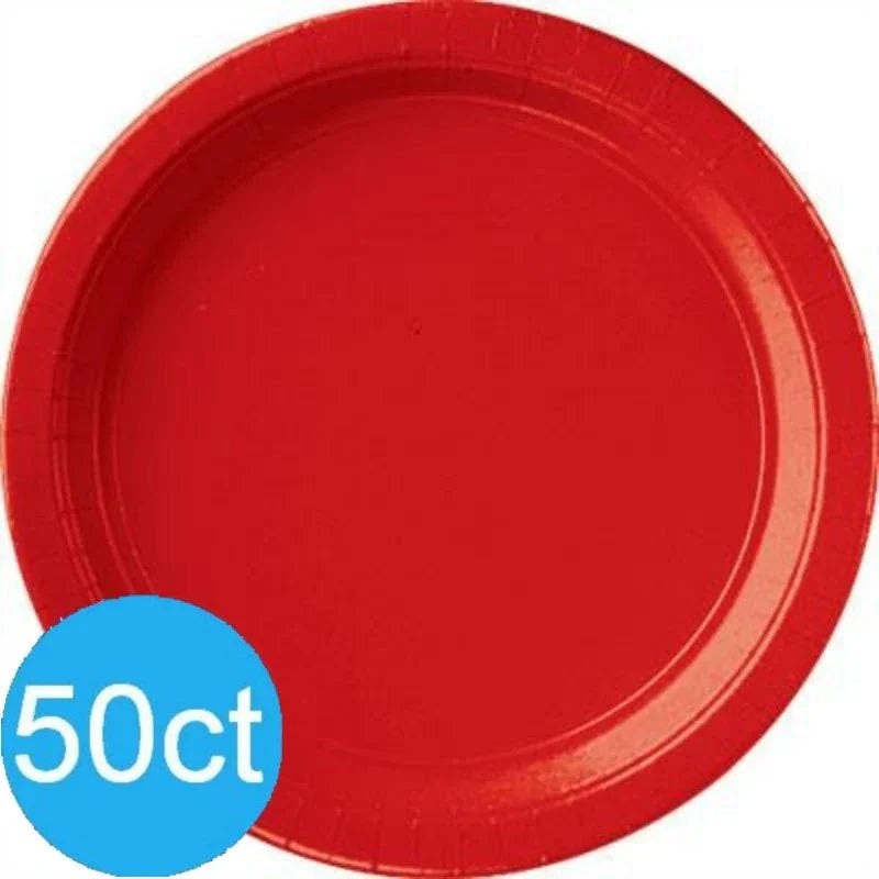 Apple Red Paper Dinner Plates 10 | 50ct