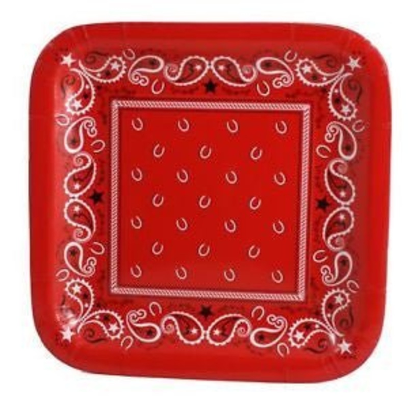 Bandana Square Plates, 9 | 8 ct