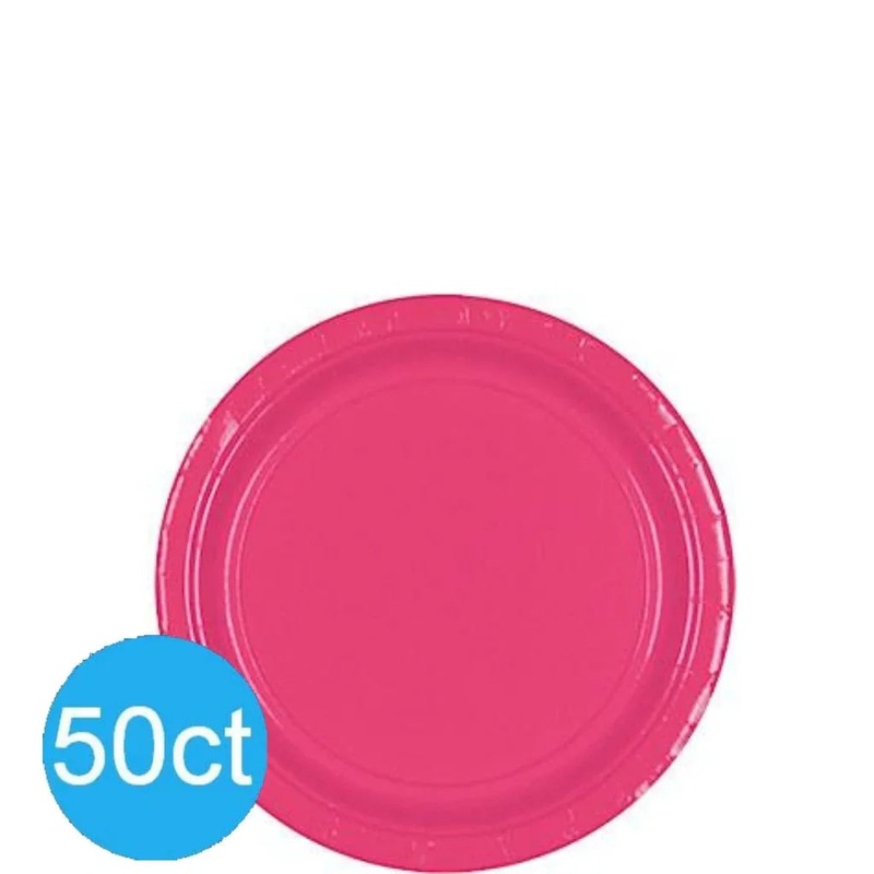 Bright Pink Dessert Paper Plates 6.75 | 50ct