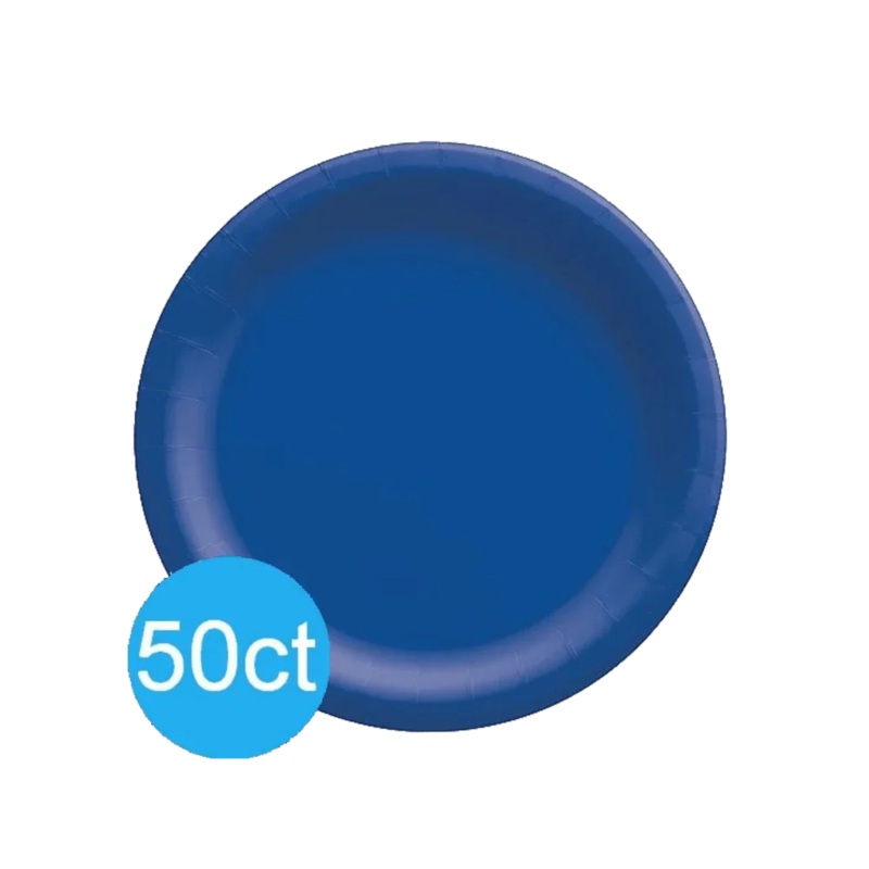 Bright Royal Blue 6.75” Paper Plates | 50ct
