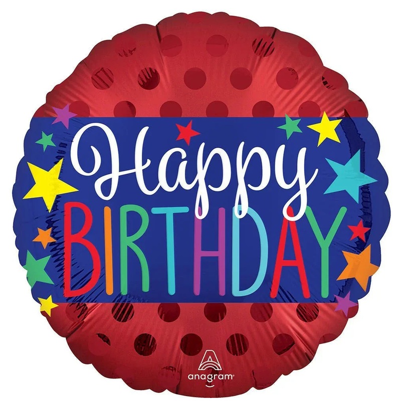 Happy Birthday Banner Satin Mylar Balloon, 18 | 1 ct