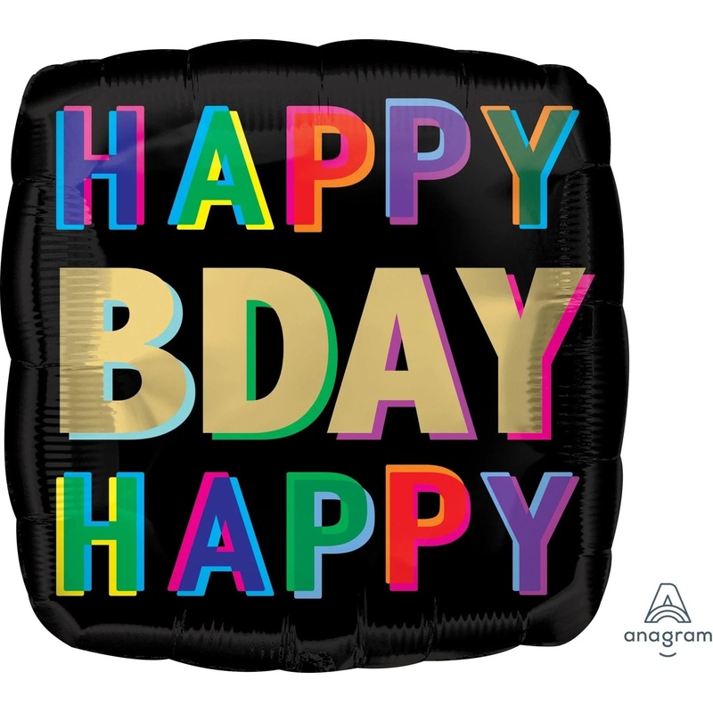 Happy Birthday Offset Letters Mylar Balloon, 18 | 1 ct